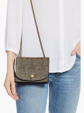 Madewell calf-hair and leather polka dot print bag